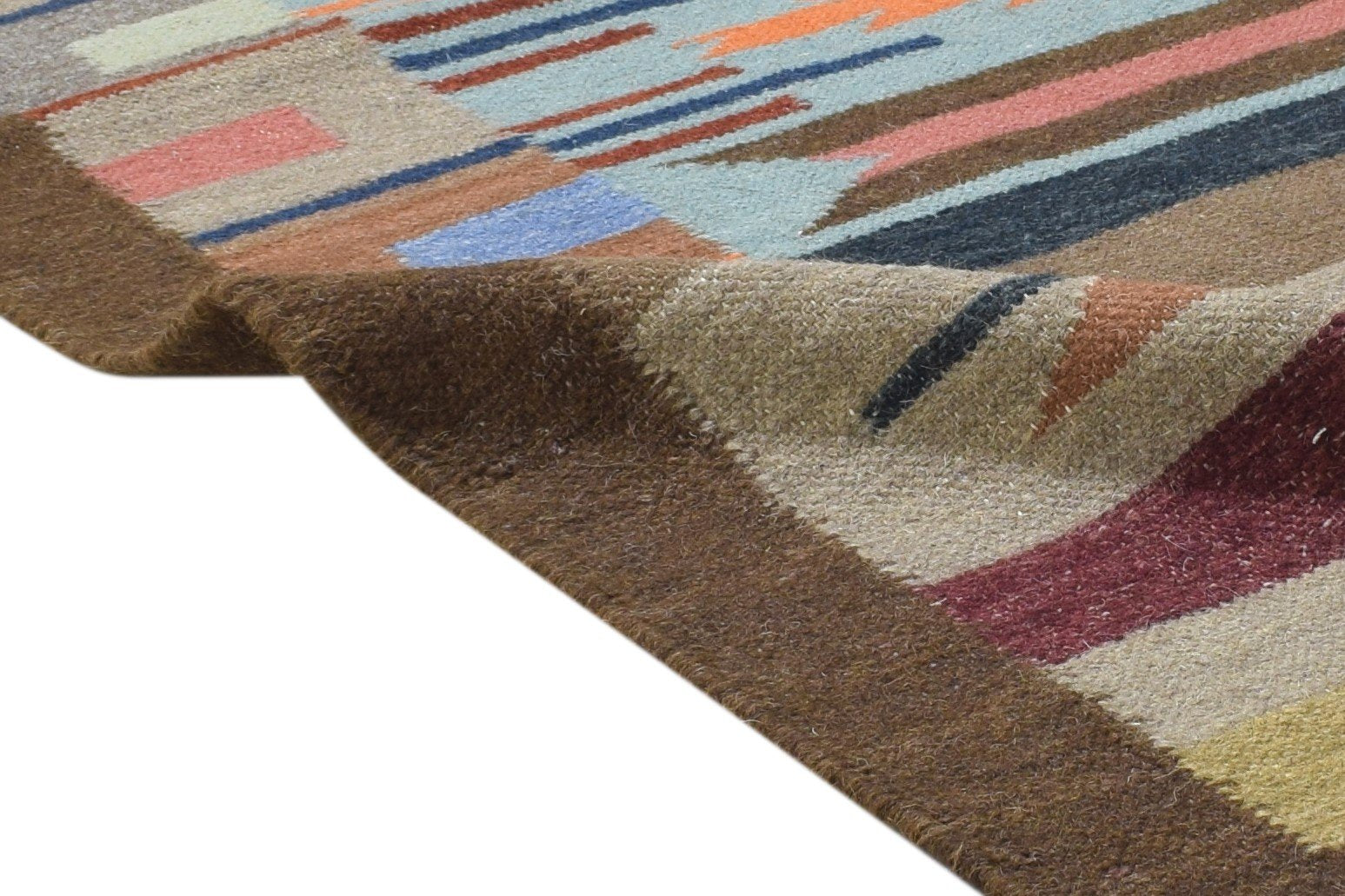 Wool Brown Rug 4' X 6' Persien Dhurrie Oriental Tribal Room Size Carpet 7864348868757