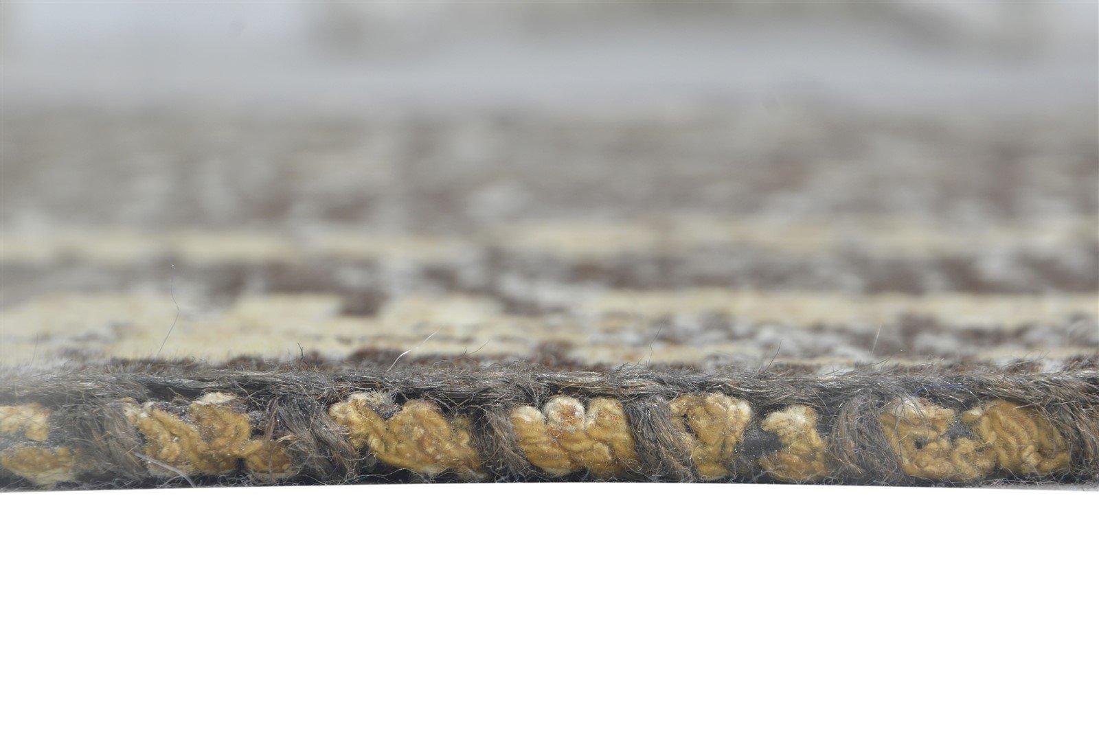 Wool Brown Rug 4X6 Modern Hand Knotted Scandinavian Abstract Room Size Carpet 7864872829077