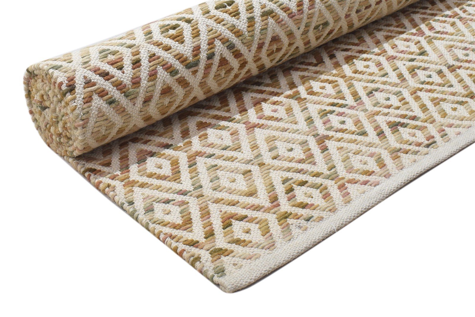 Phelia Wool Brown Rug 5' X 8' Modern Dhurrie Moroccan Geometric 7864150392981