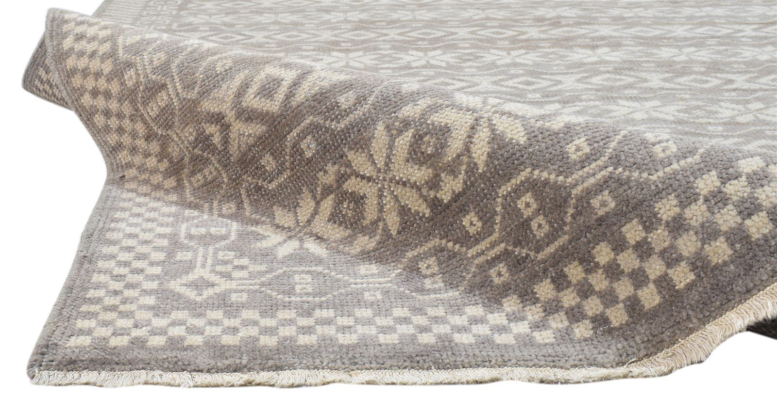 Wool Brown Rug 5' X 8' Modern Hand Knotted Scandinavian Floral Room Size Carpet 7860676722837