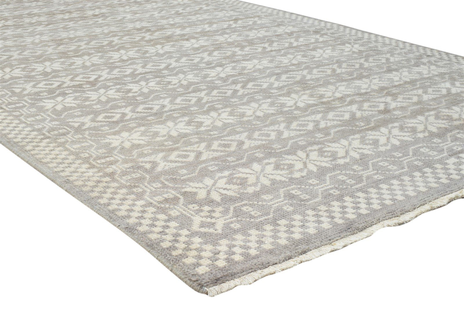 Wool Brown Rug 5' X 8' Modern Hand Knotted Scandinavian Floral Room Size Carpet 7860676722837