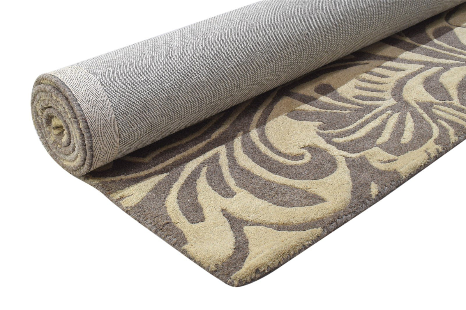 Suzie Wool Brown Rug 5' X 8' Modern Hand Tufted French Floral 7864271143061