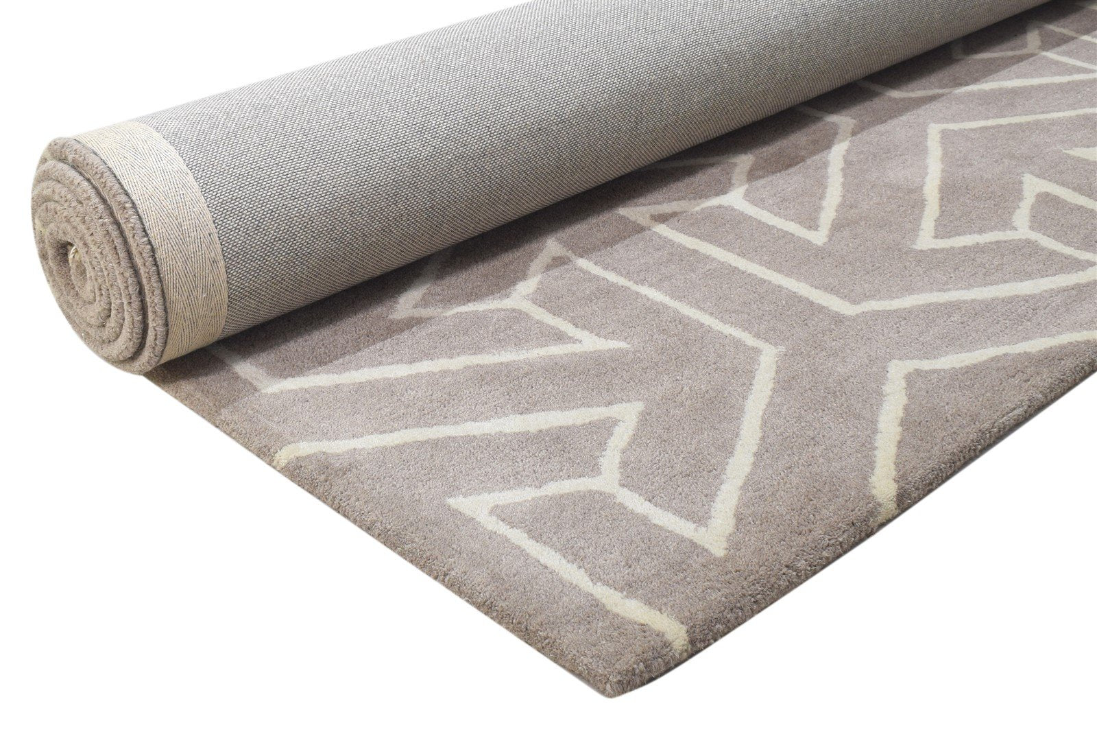 Mabel Wool Brown Rug 5' X 8' Modern Hand Tufted Indian Arrow 7864279105685
