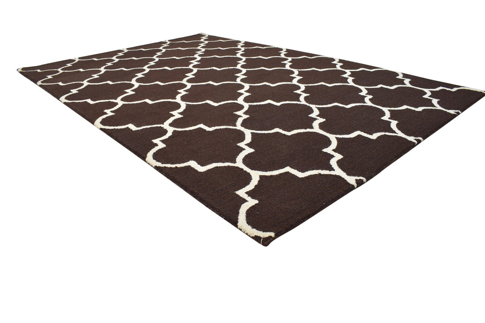 Wool Brown Rug 5' X 8' Modern Hand Tufted Moroccan Trellis Room Size Carpet 7864280645781