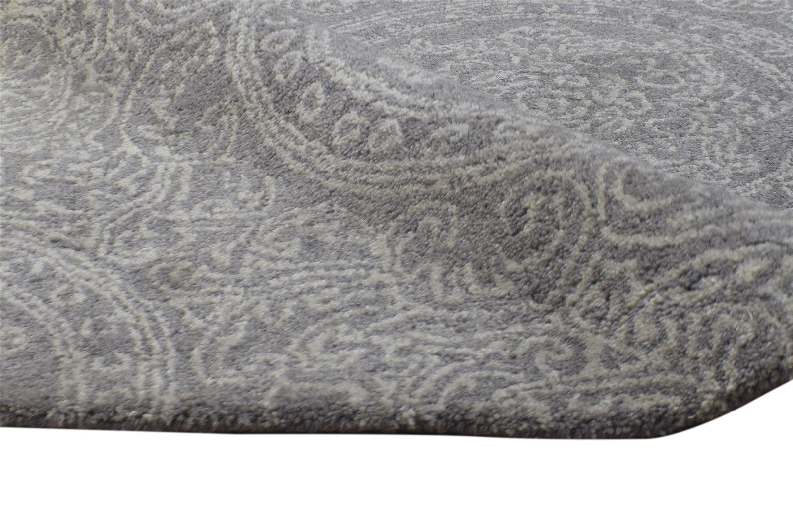 Wool Brown Rug 7' X 10' Modern Hand Tufted French Floral Large Carpet 7864816533653