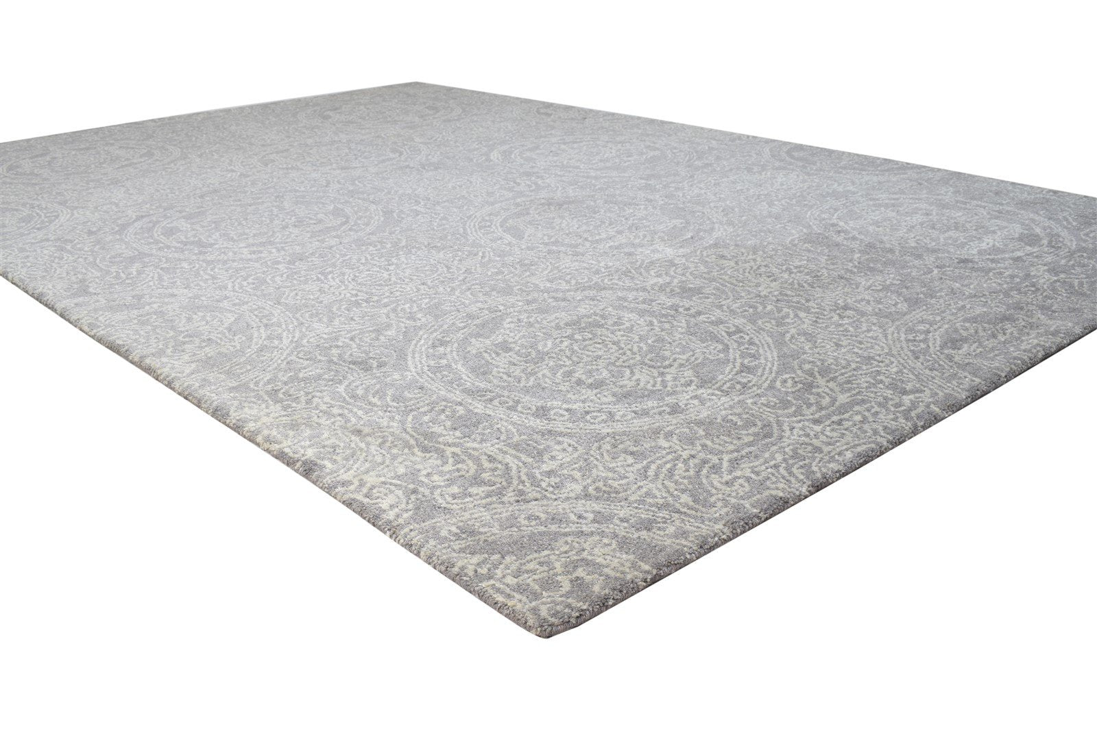 Wool Brown Rug 7' X 10' Modern Hand Tufted French Floral Large Carpet 7864816533653
