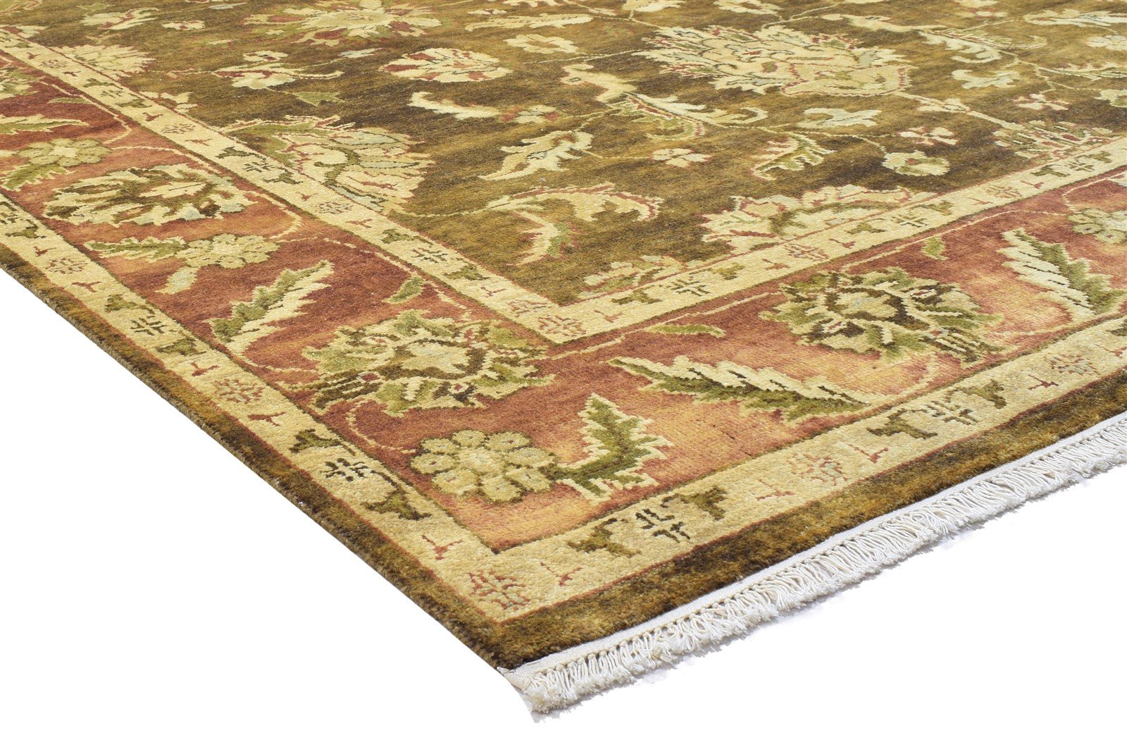 Wool Brown Rug 8' X 10' Persian Hand Knotted Agra Oriental Large Carpet 7864168054933