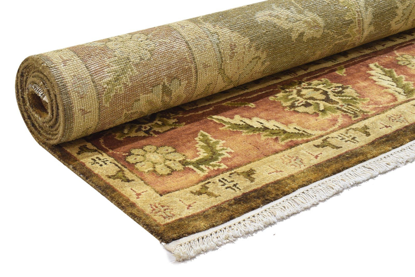 Wool Brown Rug 8' X 10' Persian Hand Knotted Agra Oriental Large Carpet 7864168054933