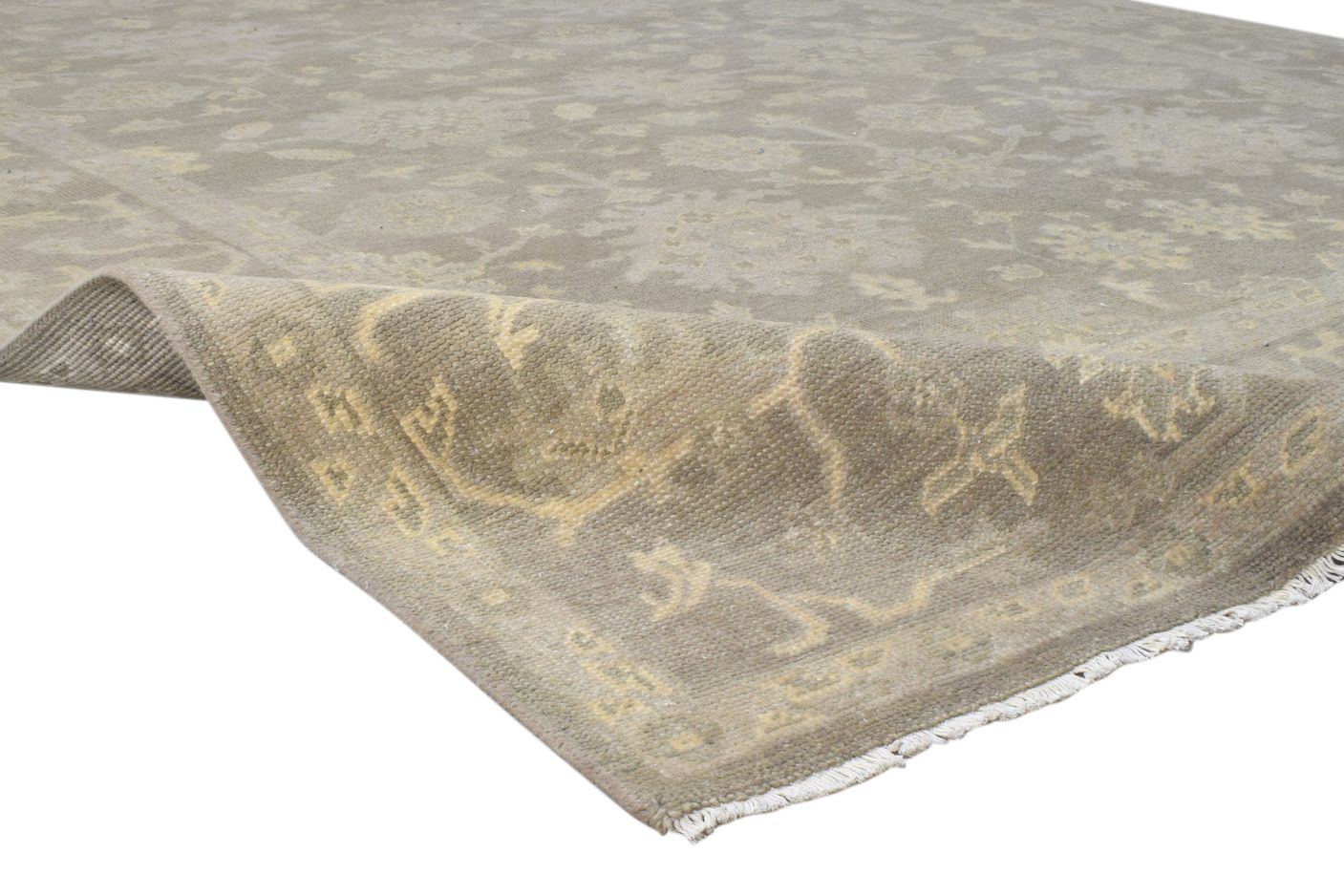 Wool Brown Rug 8' X 10' Persian Hand Knotted Oushak Oriental Large Carpet 7860688814229