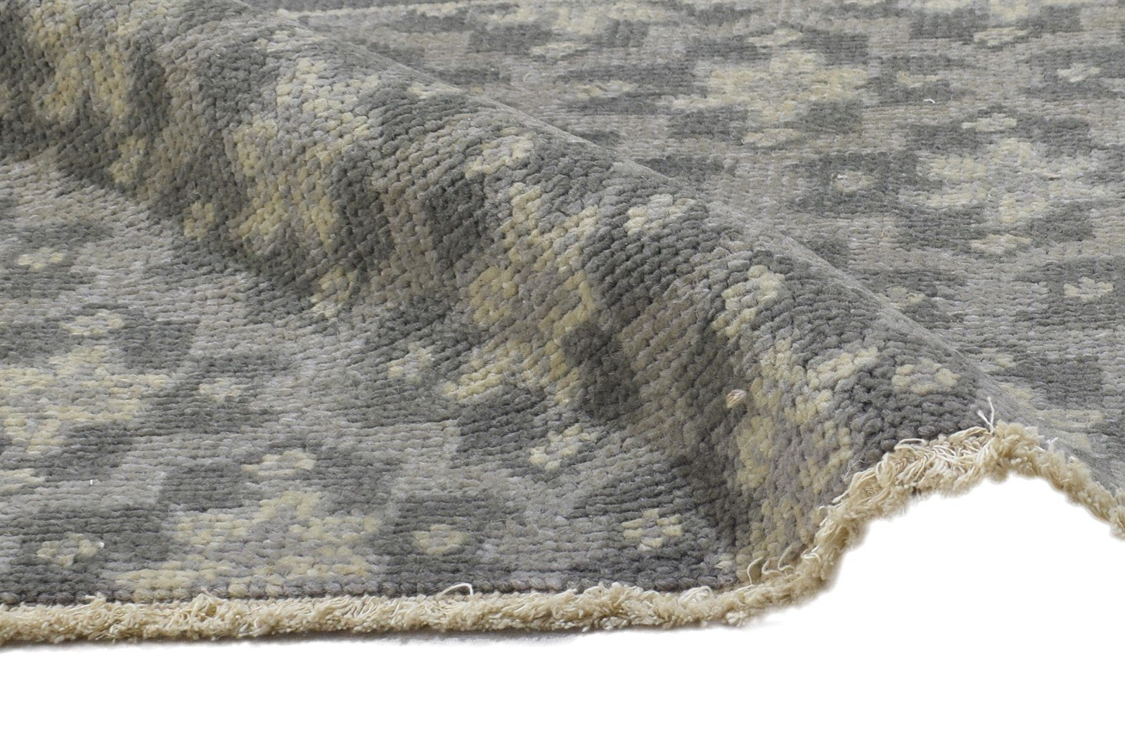 Wool Charcoal Rug 2' X 2' Modern Hand Knotted Moroccan Oriental Small Carpet 7864849596565