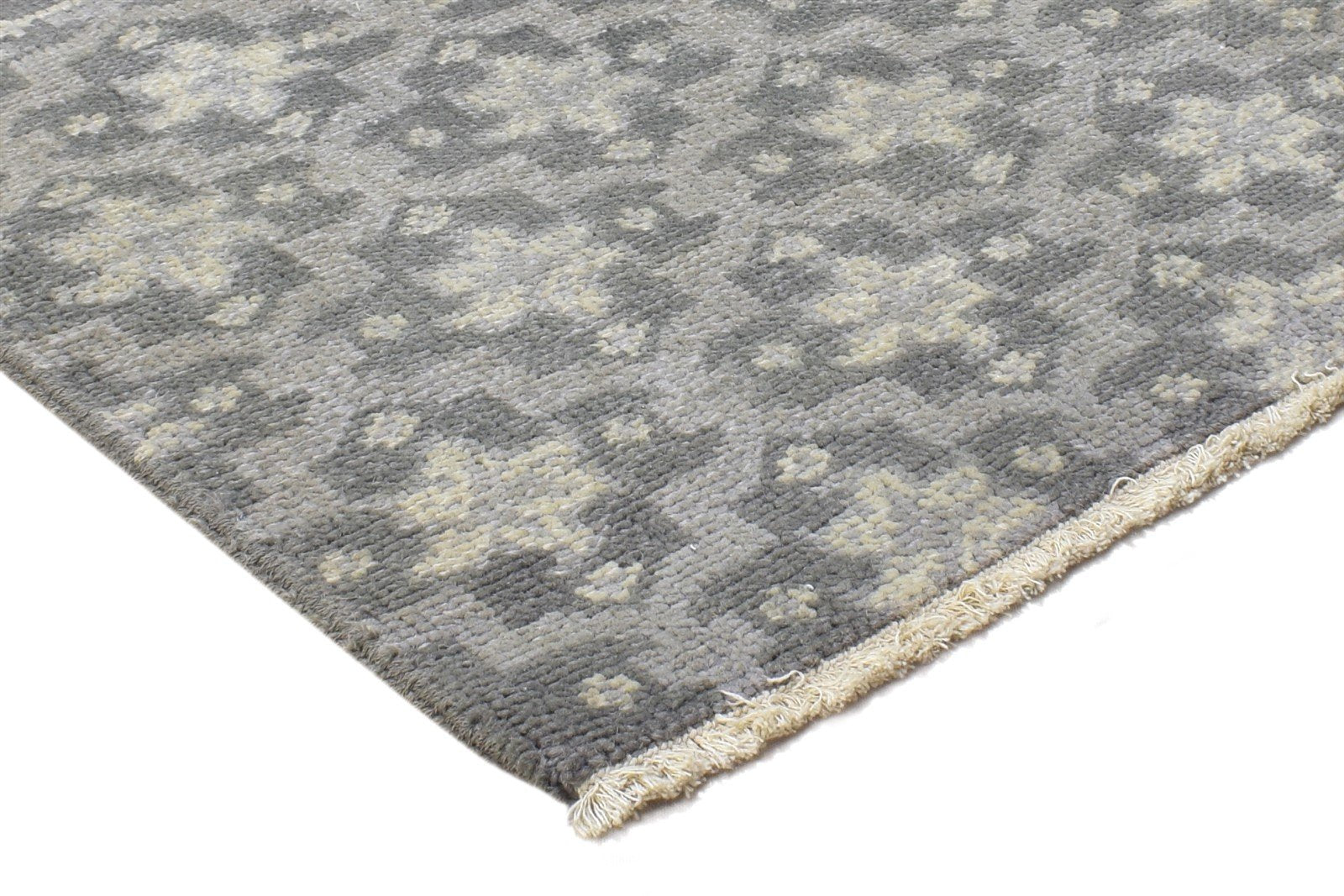 Wool Charcoal Rug 2' X 2' Modern Hand Knotted Moroccan Oriental Small Carpet 7864849596565
