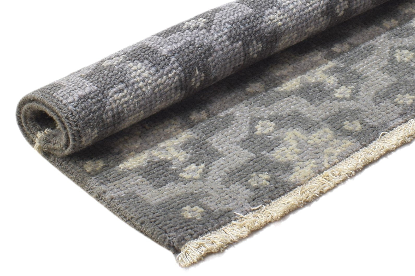 Wool Charcoal Rug 2' X 2' Modern Hand Knotted Moroccan Oriental Small Carpet 7864849596565