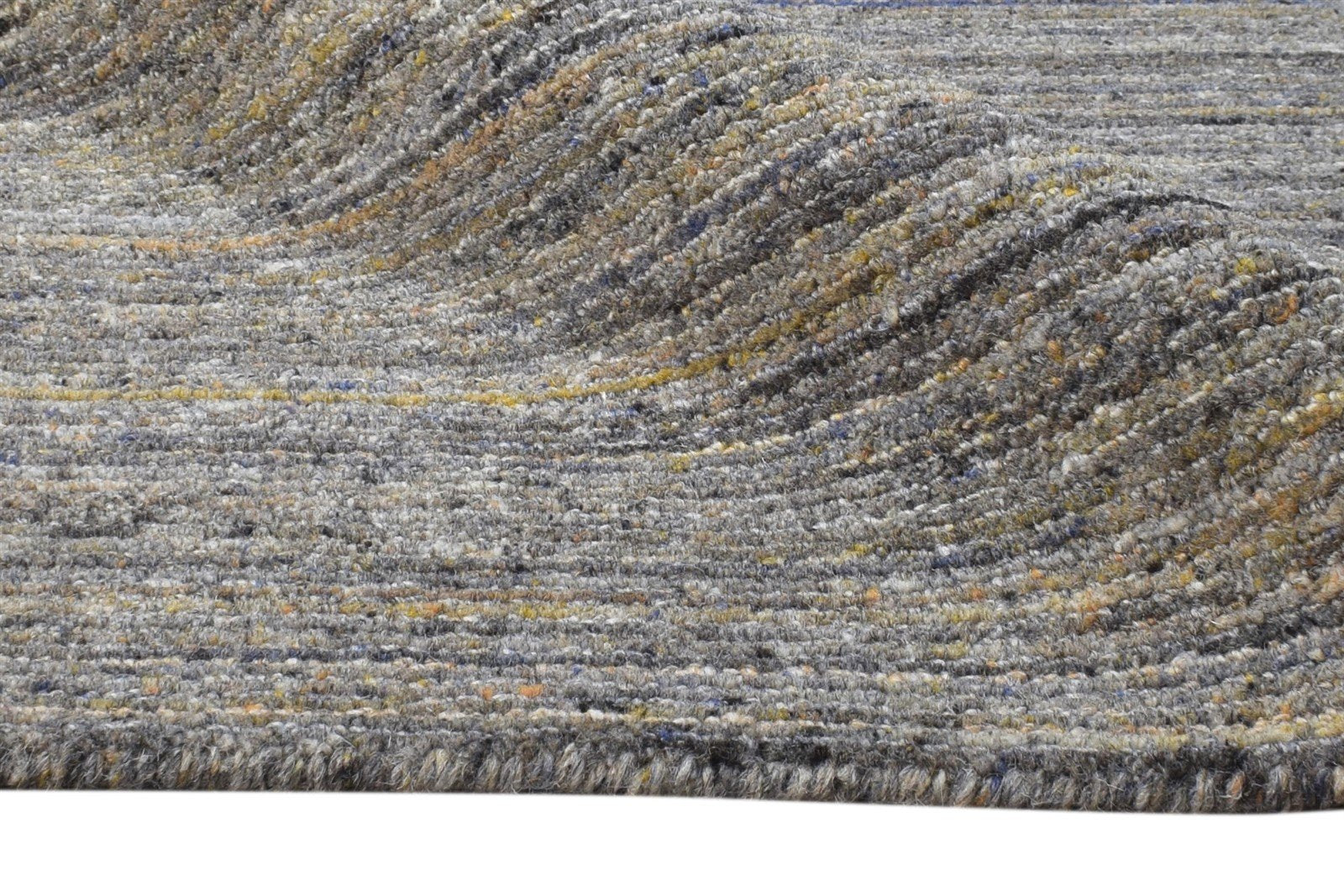 Wool Charcoal Rug 2' X 3' Modern Handloom Scandinavian Solid Small Carpet 7865138151573