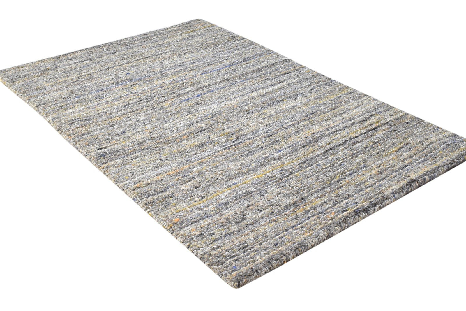 Wool Charcoal Rug 2' X 3' Modern Handloom Scandinavian Solid Small Carpet 7865138151573