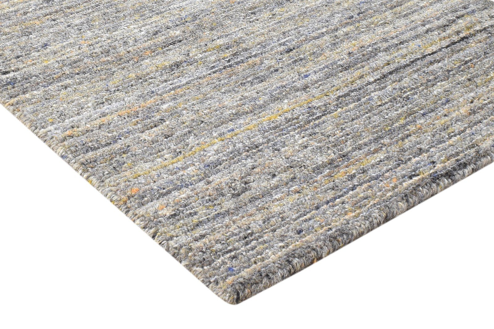 Wool Charcoal Rug 2' X 3' Modern Handloom Scandinavian Solid Small Carpet 7865138151573