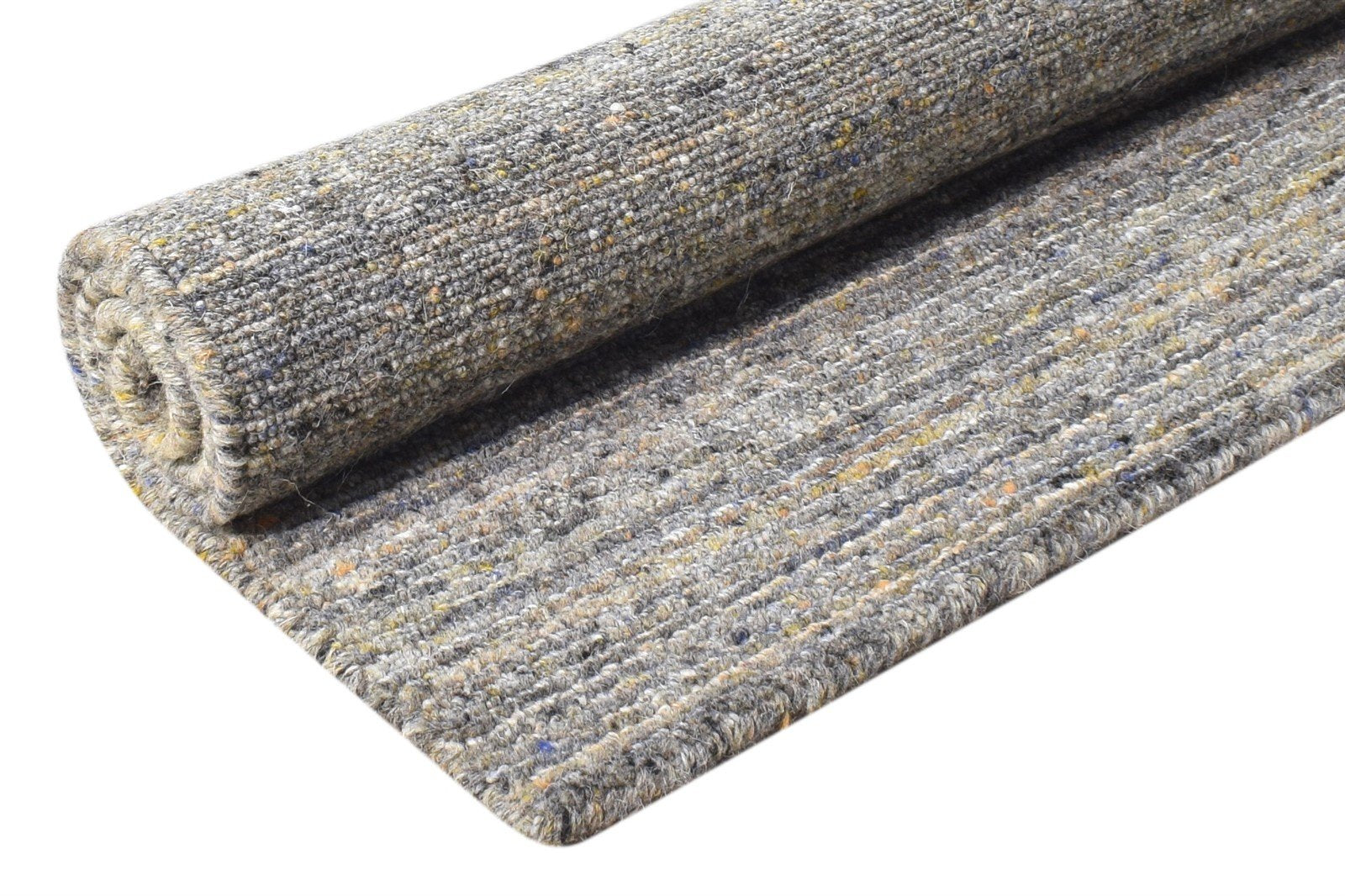 Wool Charcoal Rug 2' X 3' Modern Handloom Scandinavian Solid Small Carpet 7865138151573