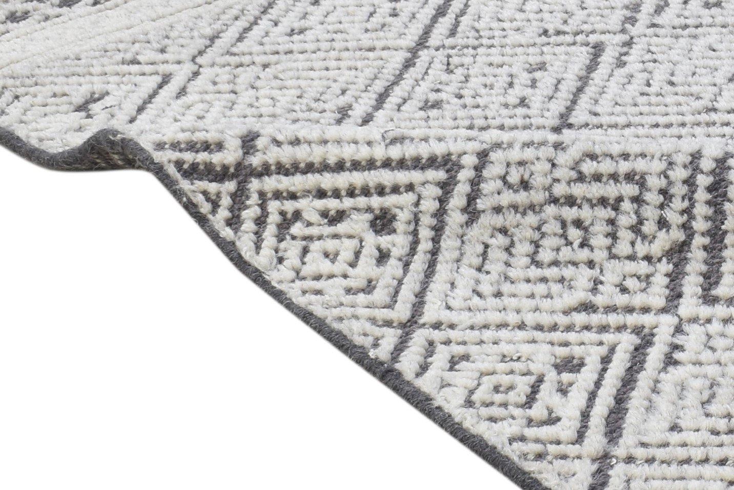 Rebeca Wool Charcoal Rug 2X3 Modern Hand Knotted Scandinavian Geometric 7864331862165