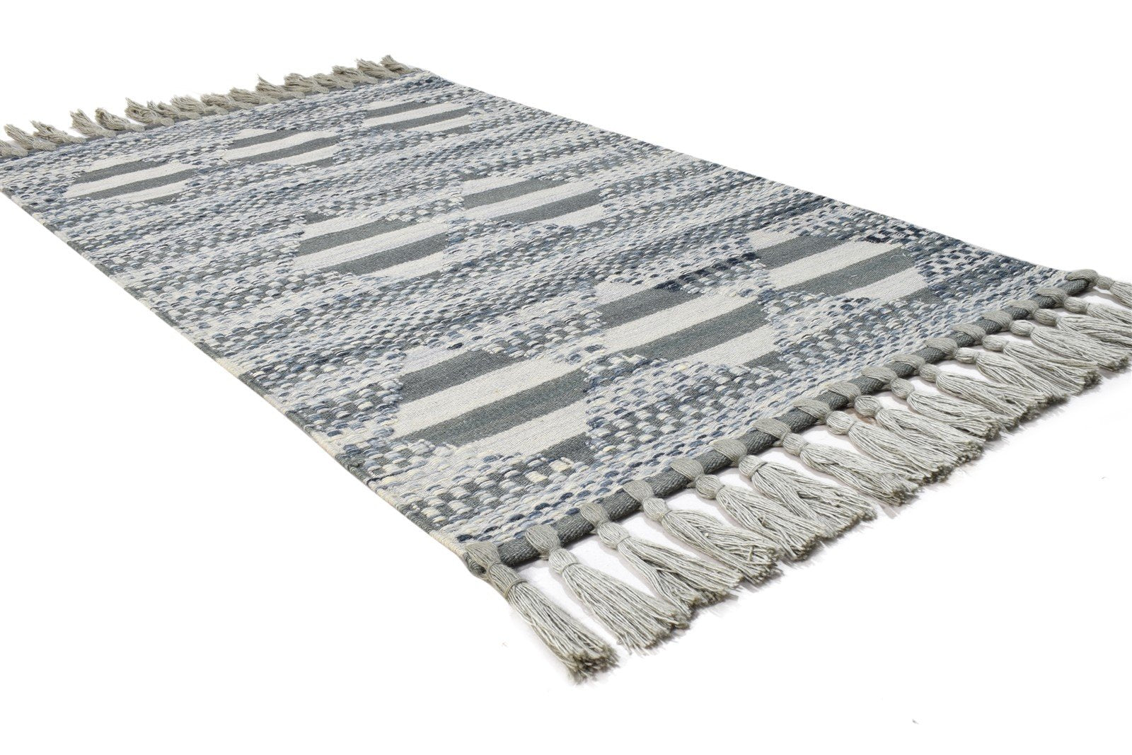 Wool Charcoal Rug 3' X 5' Modern Flatweave Scandinavian Striped Room Size Carpet 7864988172437