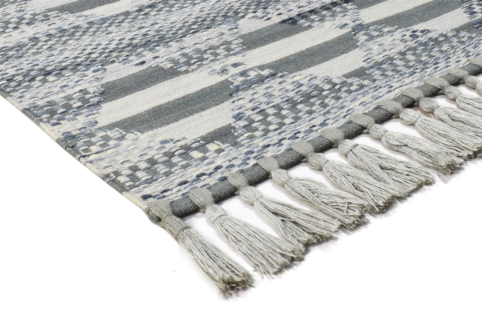 Wool Charcoal Rug 3' X 5' Modern Flatweave Scandinavian Striped Room Size Carpet 7864988172437