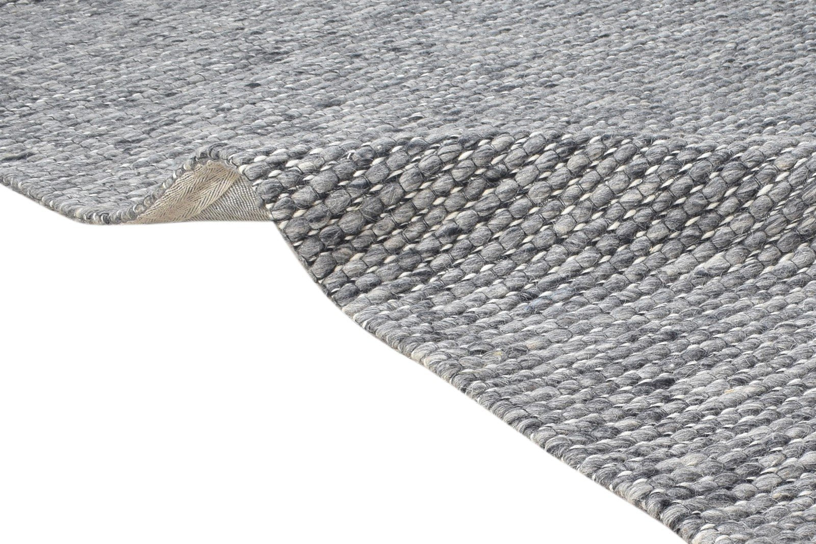 Wool Charcoal Rug 4' X 6' Modern Hand Woven Scandinavian Solid Room Size Carpet 7865144705173
