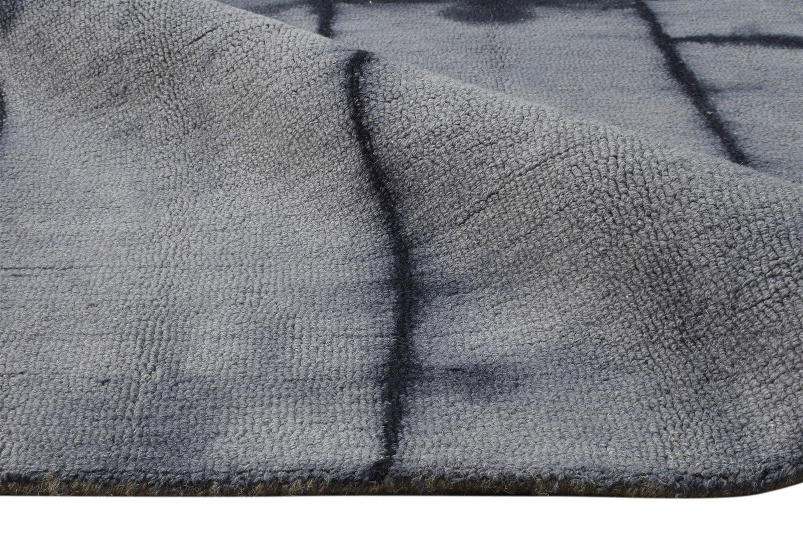 Pearline Wool Charcoal Rug 5' X 8' Modern Hand Tufted Shibori Tie Dye 7865205489813