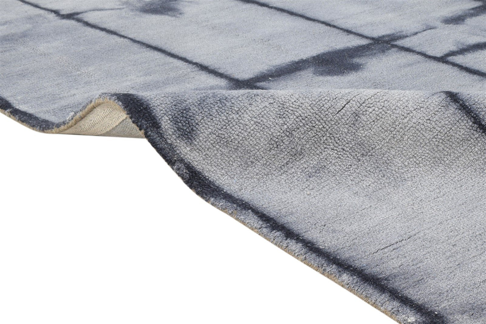 Pearline Wool Charcoal Rug 5' X 8' Modern Hand Tufted Shibori Tie Dye 7865205489813