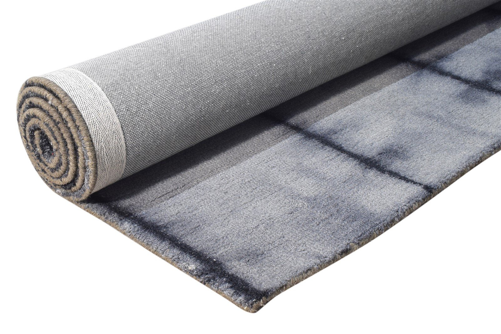 Pearline Wool Charcoal Rug 5' X 8' Modern Hand Tufted Shibori Tie Dye 7865205489813