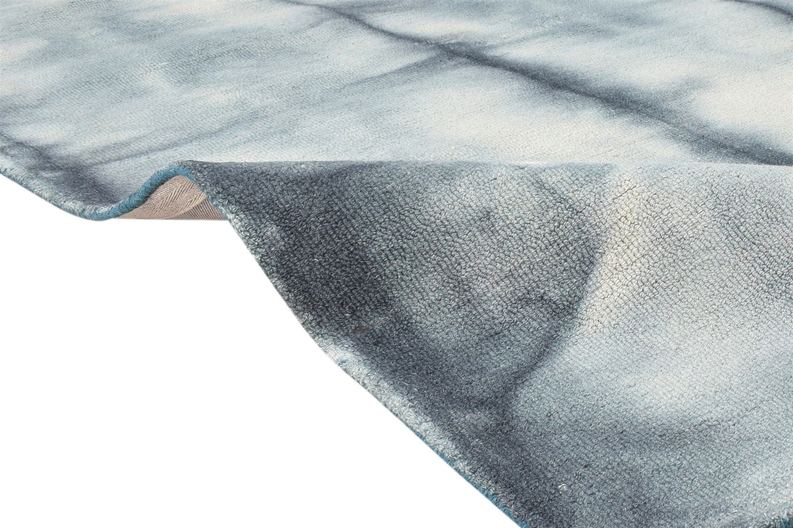 Wool Charcoal Rug 5' X 8' Modern Hand Tufted Shibori Tie Dye Room Size Carpet 7865257656469