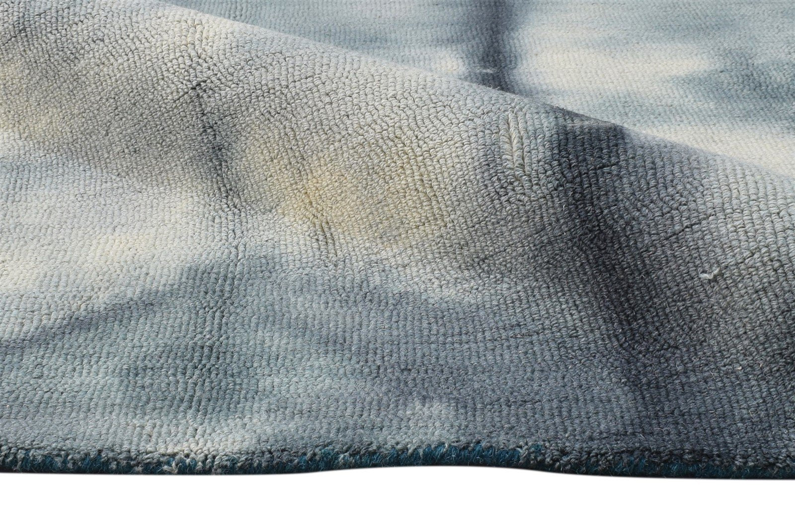 Wool Charcoal Rug 5' X 8' Modern Hand Tufted Shibori Tie Dye Room Size Carpet 7865258901653