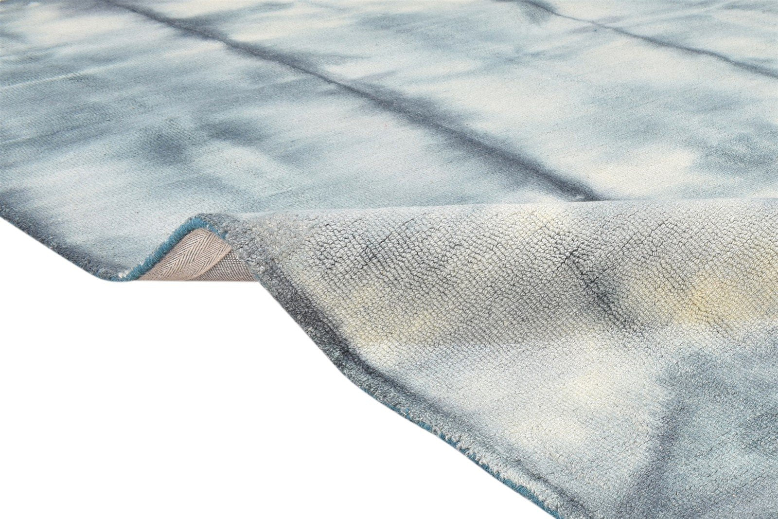Wool Charcoal Rug 5' X 8' Modern Hand Tufted Shibori Tie Dye Room Size Carpet 7865258901653