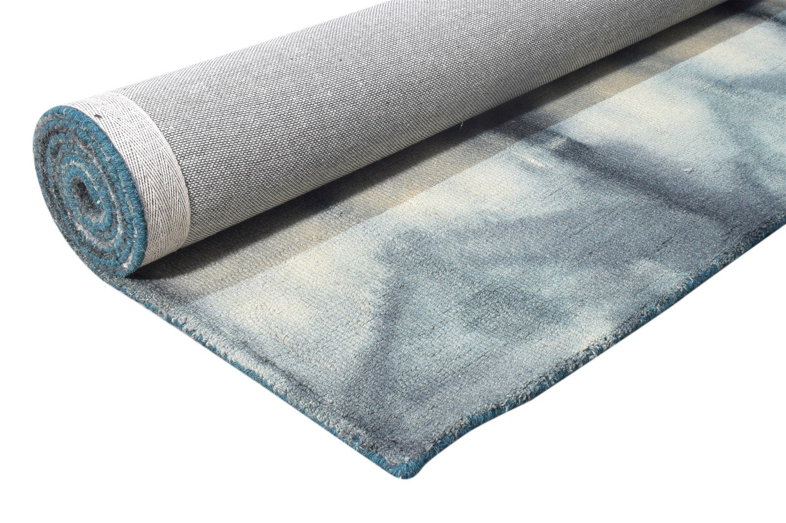 Wool Charcoal Rug 5' X 8' Modern Hand Tufted Shibori Tie Dye Room Size Carpet 7865258901653