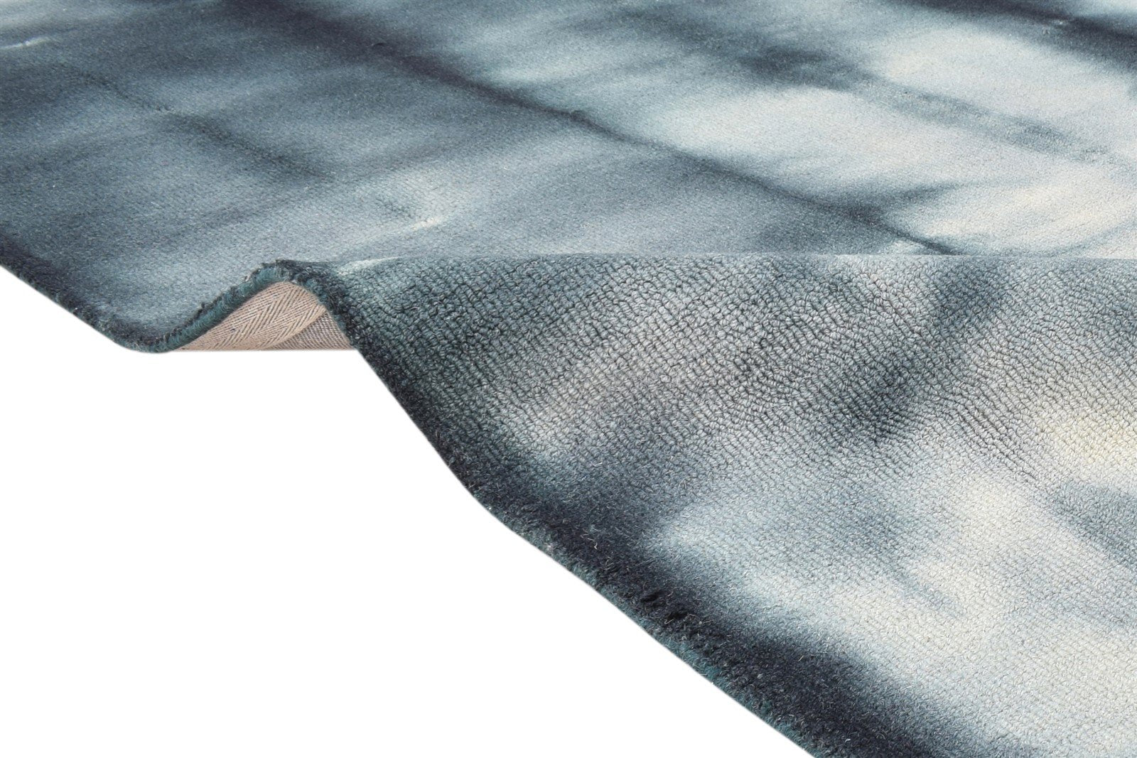 Wool Charcoal Rug 5' X 8' Modern Hand Tufted Shibori Tie Dye Room Size Carpet 7865173835925