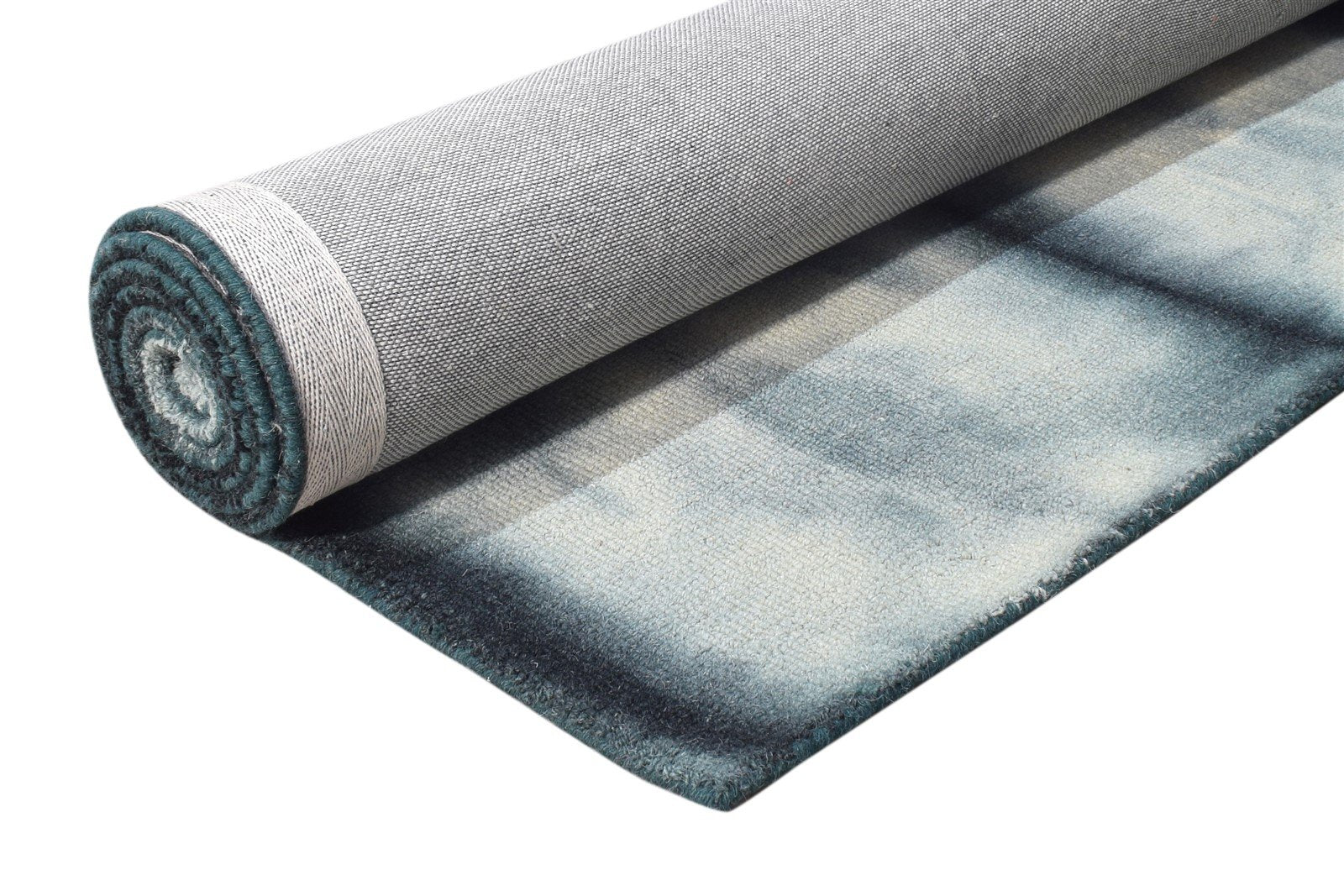 Wool Charcoal Rug 5' X 8' Modern Hand Tufted Shibori Tie Dye Room Size Carpet 7865173835925