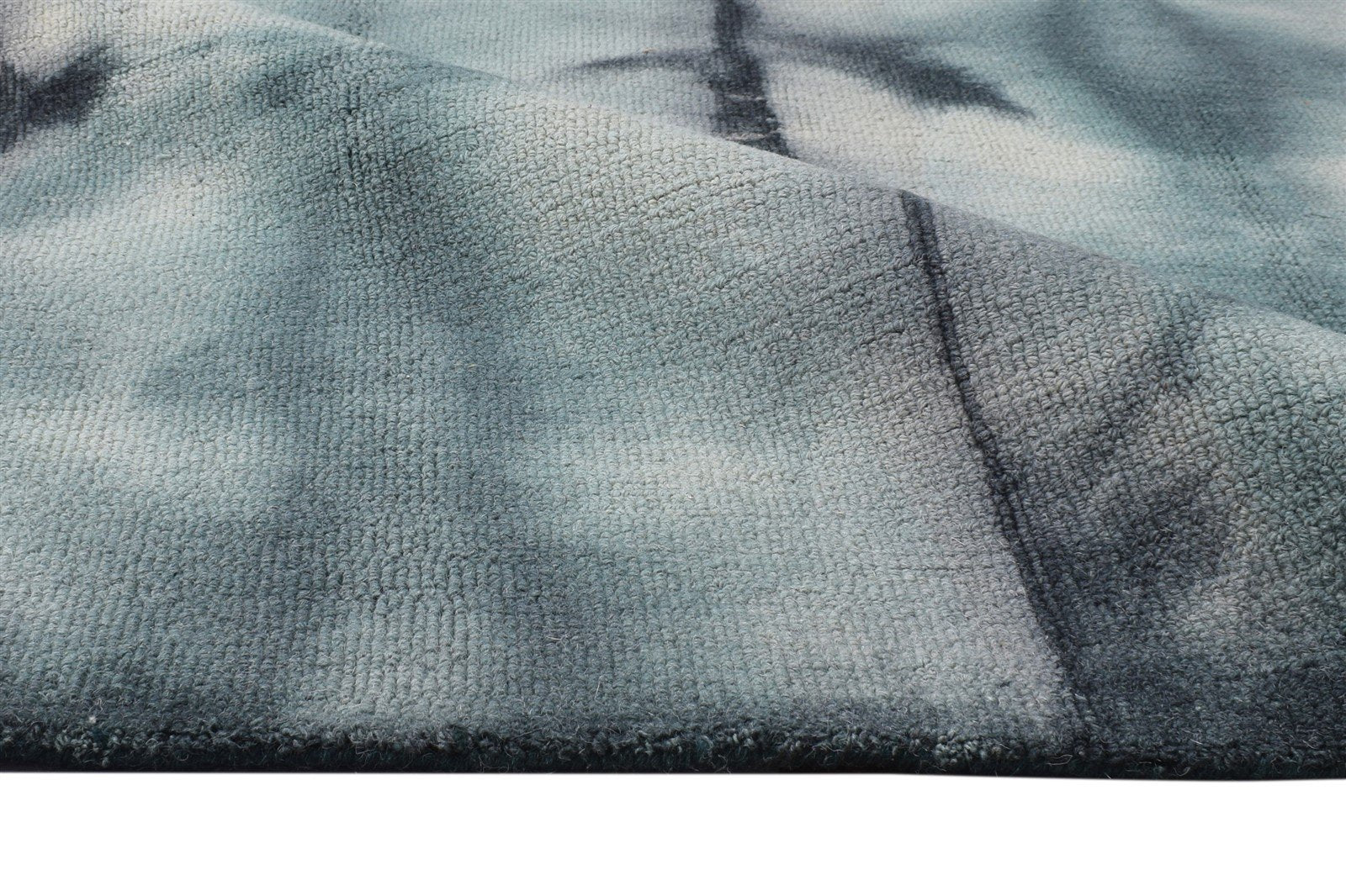 Wool Charcoal Rug 5' X 8' Modern Hand Tufted Shibori Tie Dye Room Size Carpet 7865174818965