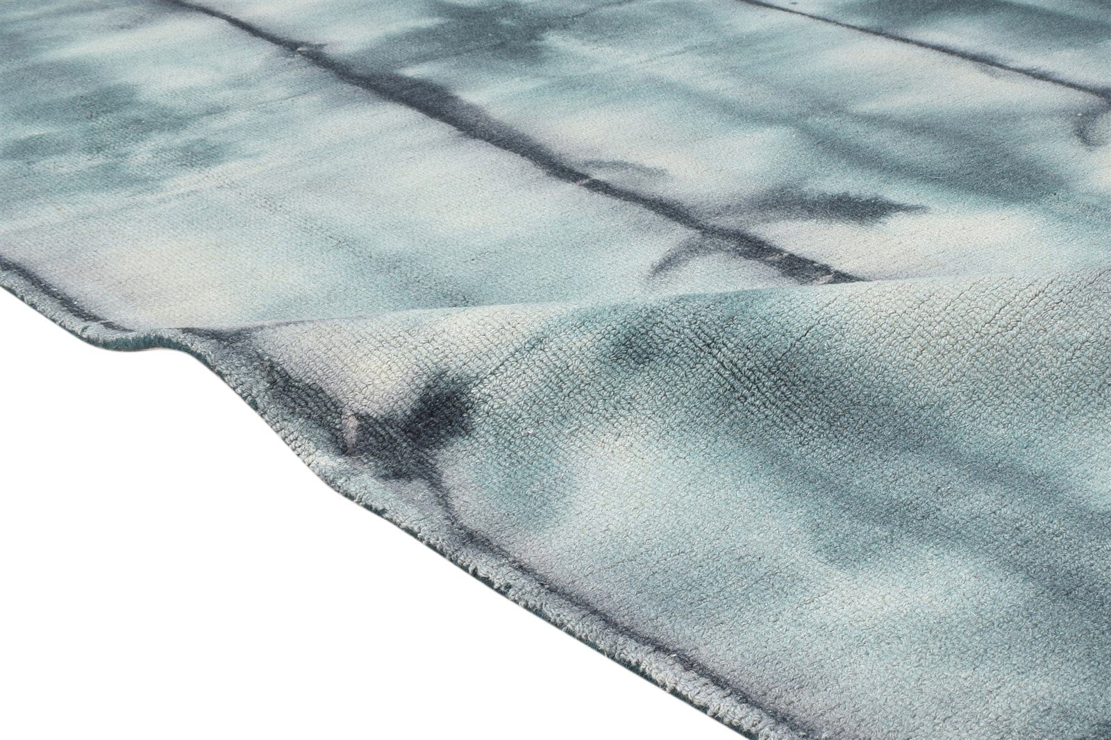 Wool Charcoal Rug 5' X 8' Modern Hand Tufted Shibori Tie Dye Room Size Carpet 7865174818965