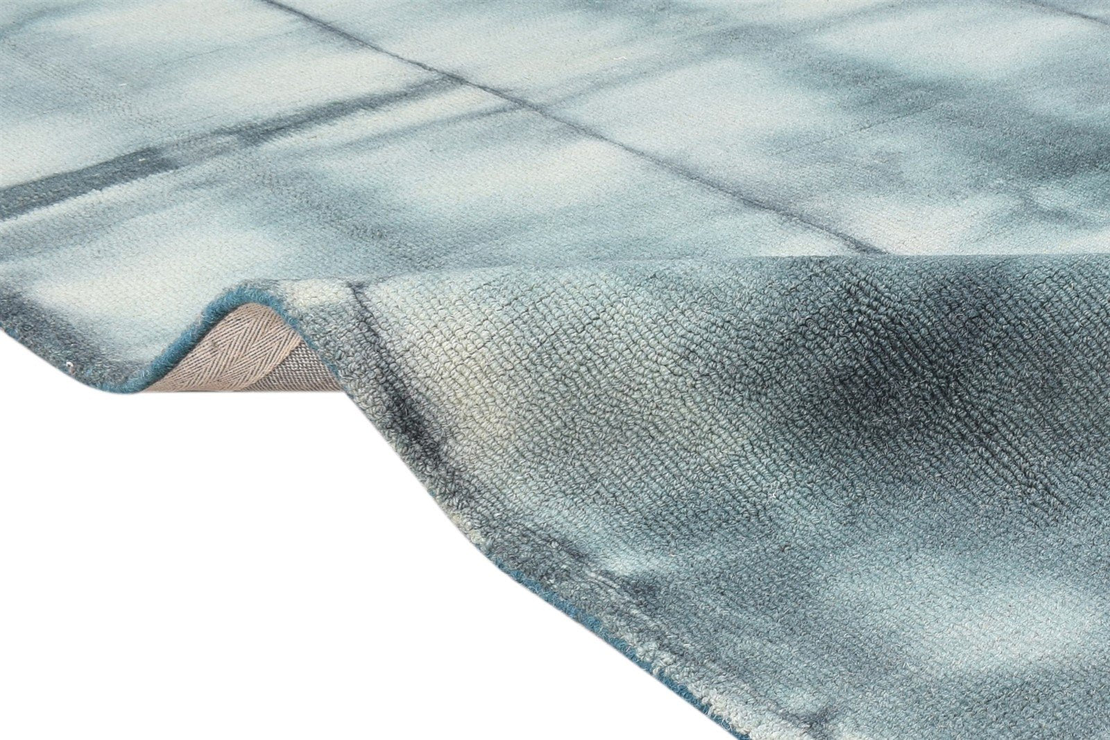Wool Charcoal Rug 5' X 8' Modern Hand Tufted Shibori Tie Dye Room Size Carpet 7865175703701