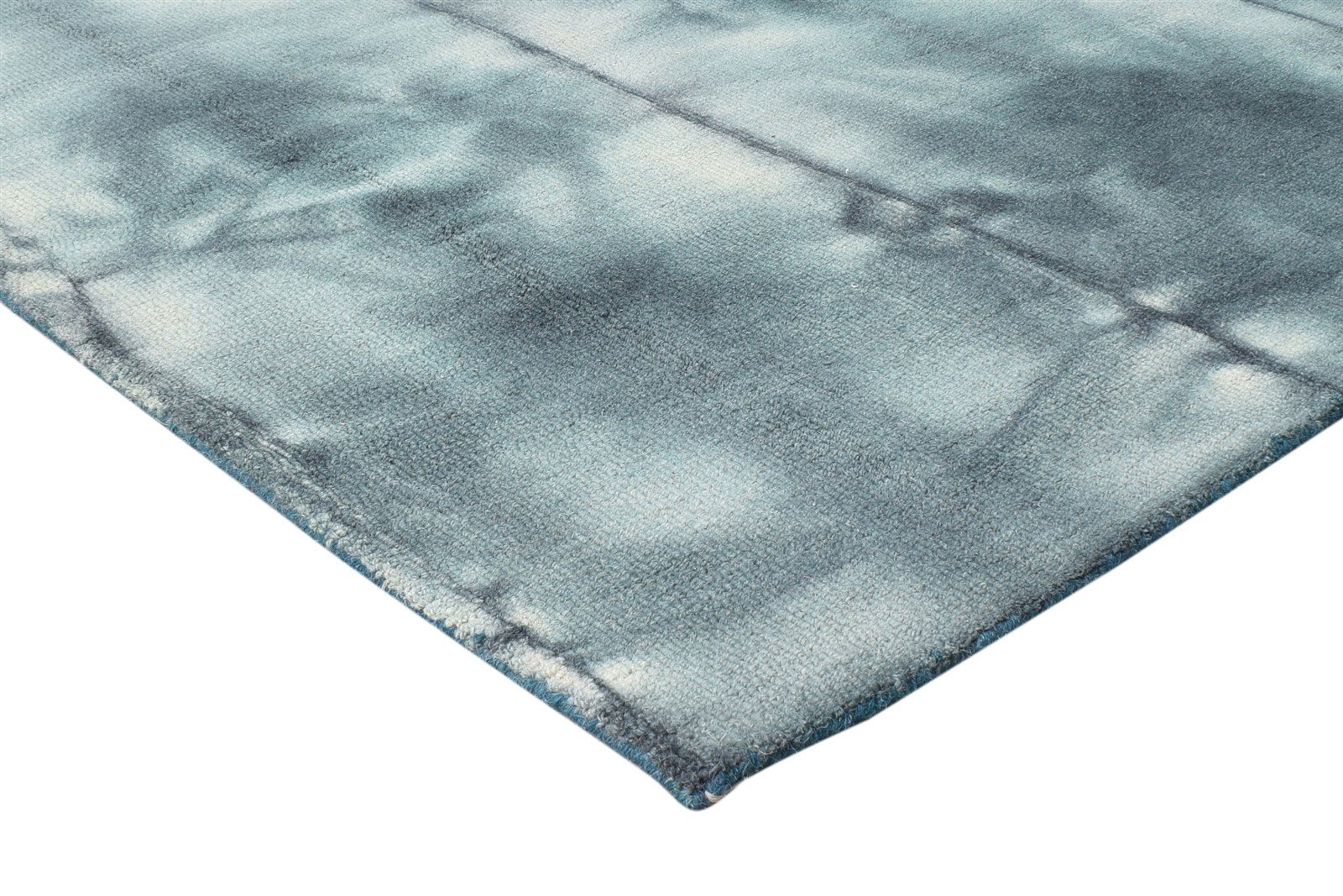 Wool Charcoal Rug 5' X 8' Modern Hand Tufted Shibori Tie Dye Room Size Carpet 7865175703701