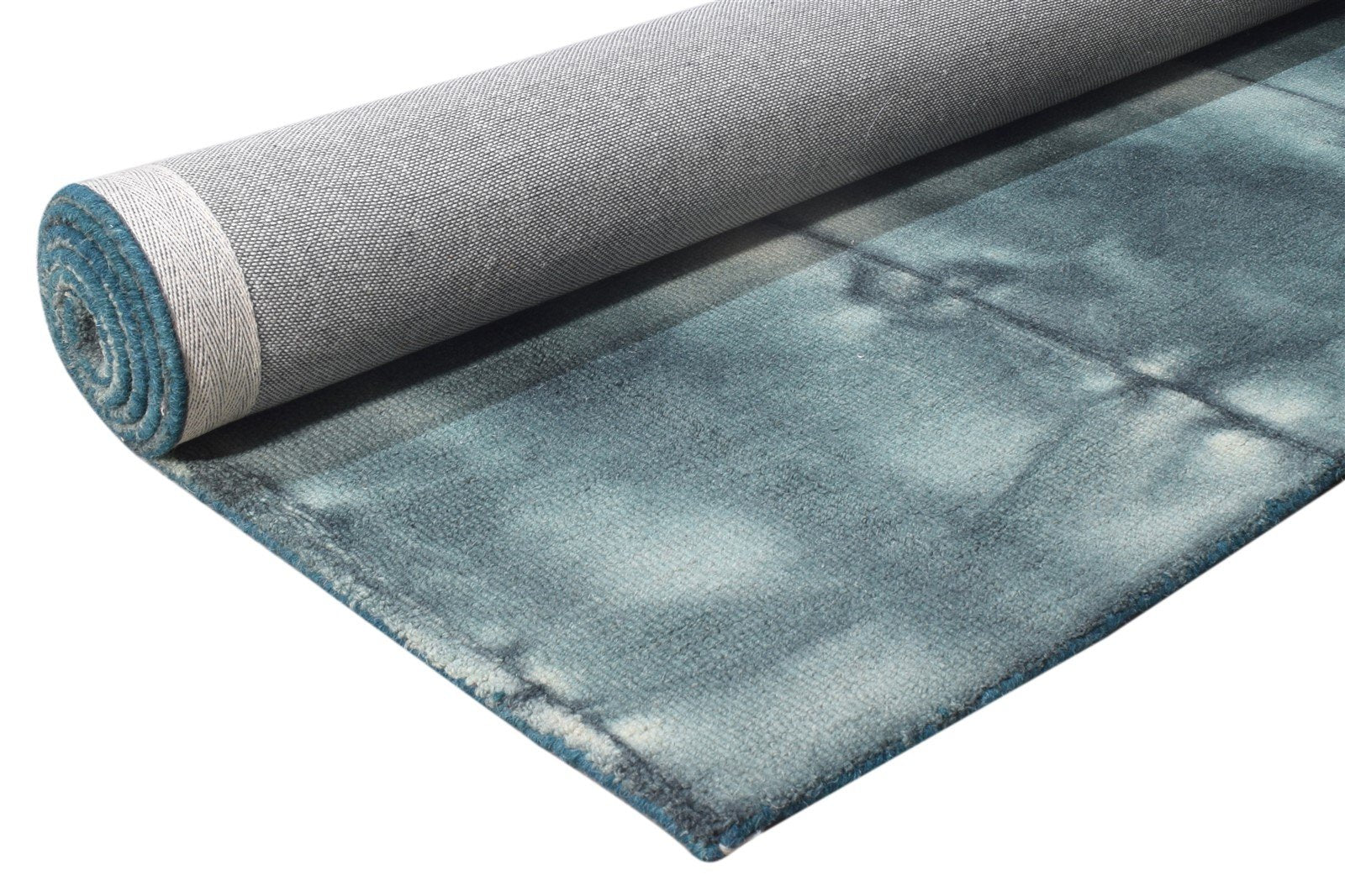 Wool Charcoal Rug 5' X 8' Modern Hand Tufted Shibori Tie Dye Room Size Carpet 7865175703701