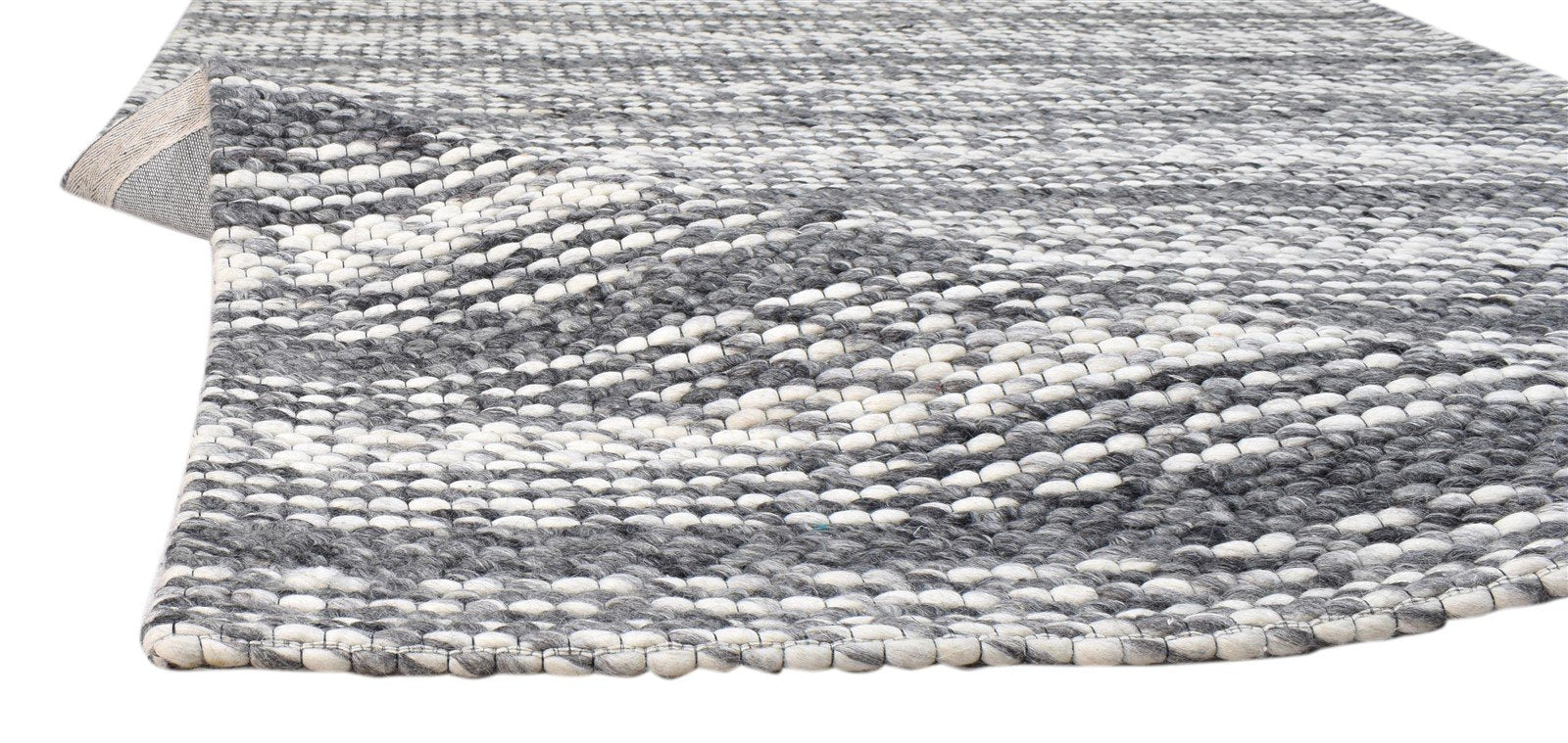 Wool Charcoal Rug 5X8 Modern Hand Woven Scandinavian Striped Room Size Carpet 7860680229013