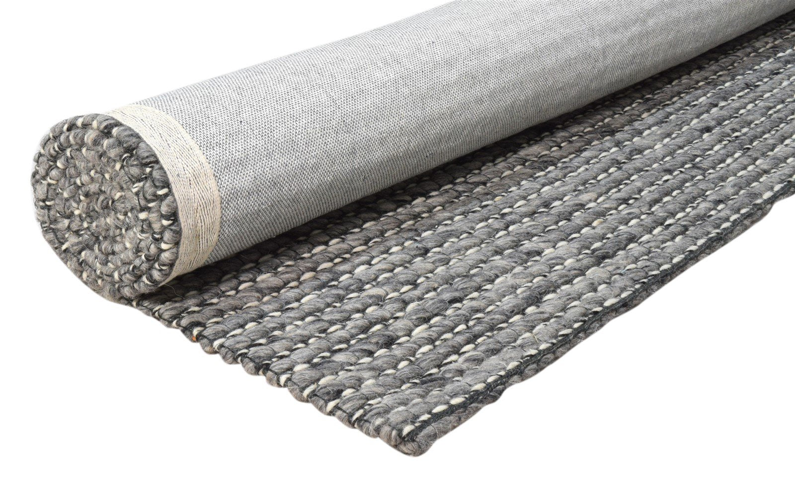 Wool Charcoal Rug 5X8 Modern Hand Woven Scandinavian Striped Room Size Carpet 7860680622229