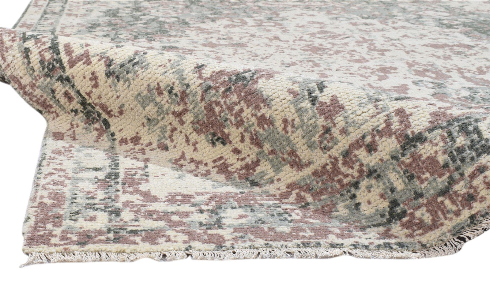 Wool Charcoal Rug 6X9 Persian Hand Knotted Heriz-Indian Distressed Room Size 7864082464917