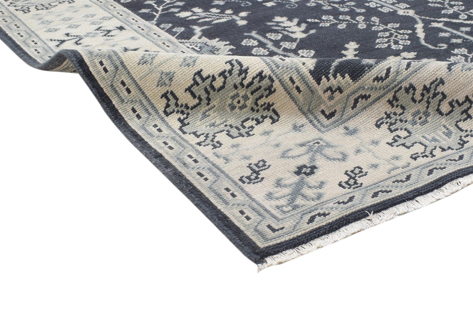 Wool Charcoal Rug 6X9 Persian Hand Knotted Sarouk-Indian Oriental Room Size 7864104452245