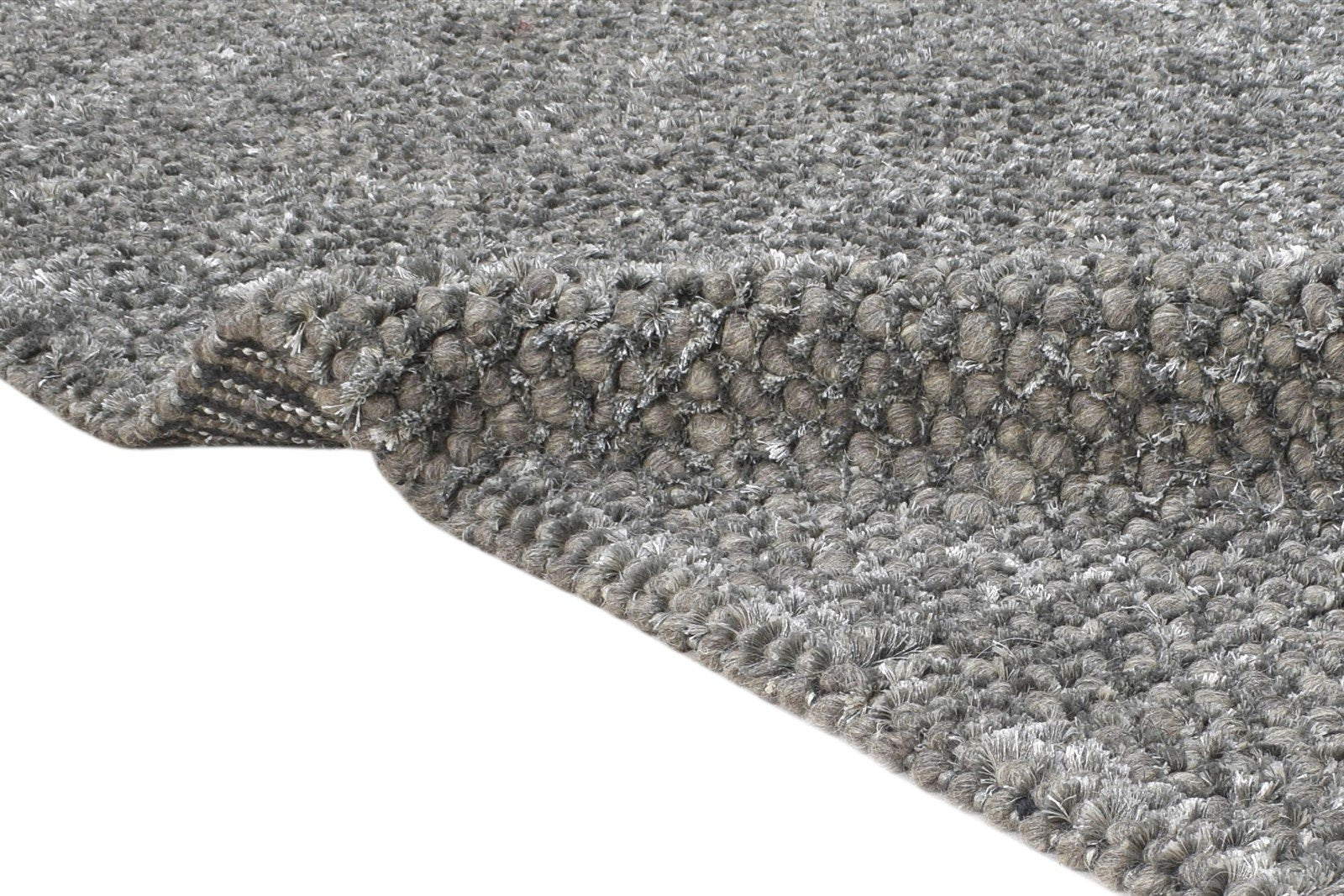 Wool Charcoal Rug 7' X 10' Modern Hand Woven Scandinavian Solid Large Carpet 7864780259477