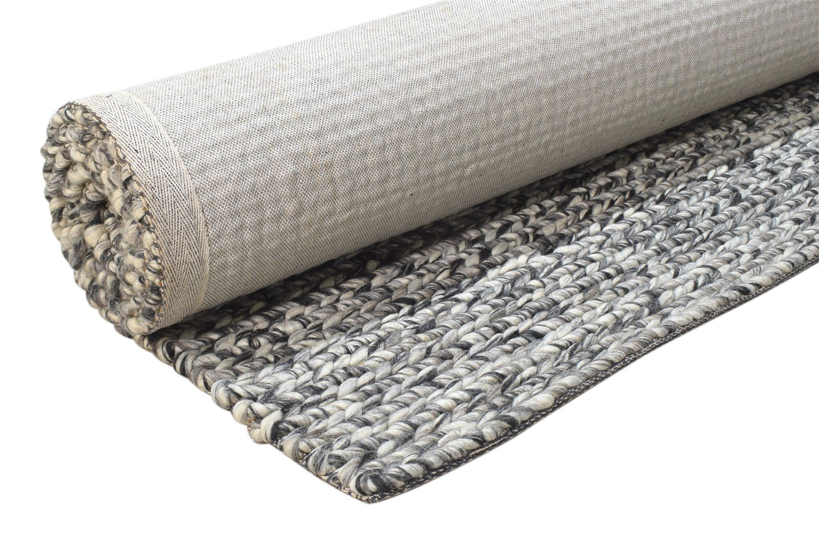 Wool Charcoal Rug 8' X 11' Modern Hand Woven Scandinavian Solid Large Carpet 7864102944917