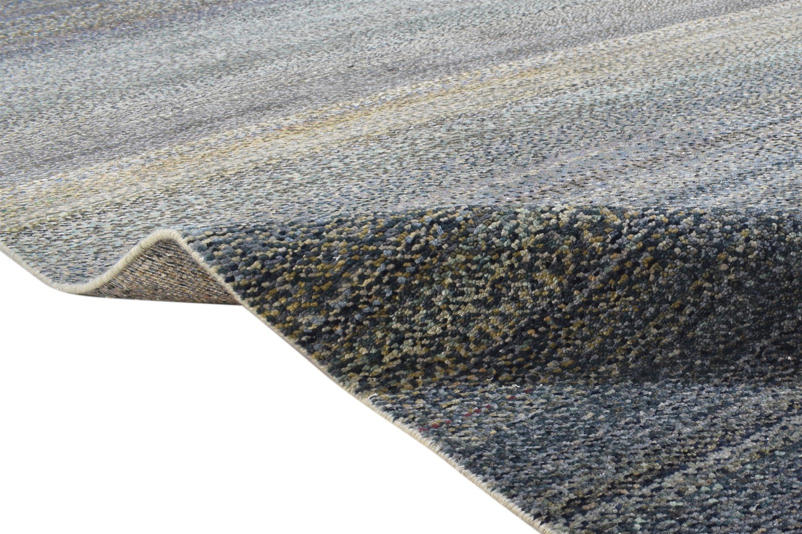 Wool Charcoal Rug 9X12 Modern Hand Knotted Indian Abstract Extra Large Carpet 7864322162837