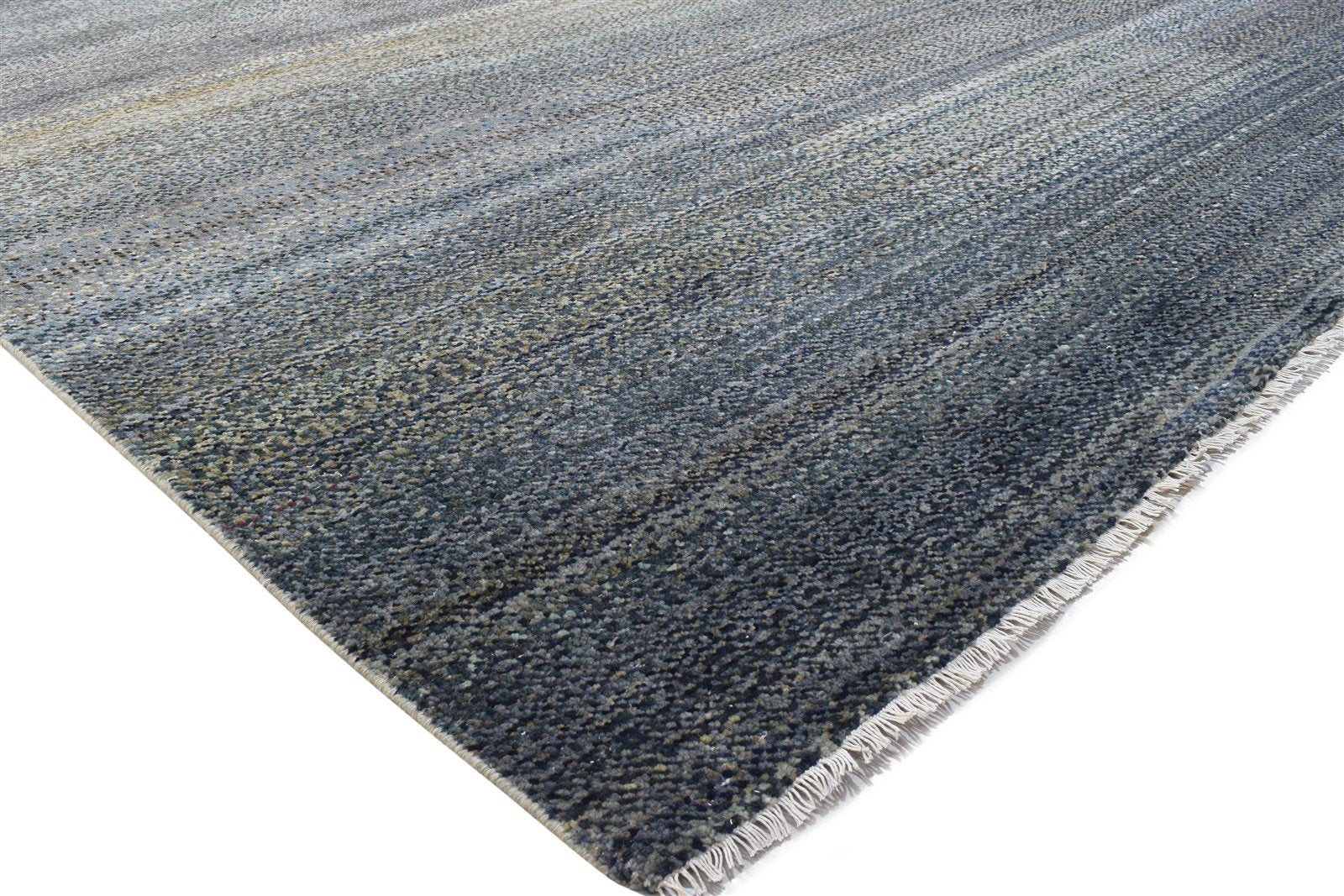 Wool Charcoal Rug 9X12 Modern Hand Knotted Indian Abstract Extra Large Carpet 7864322162837