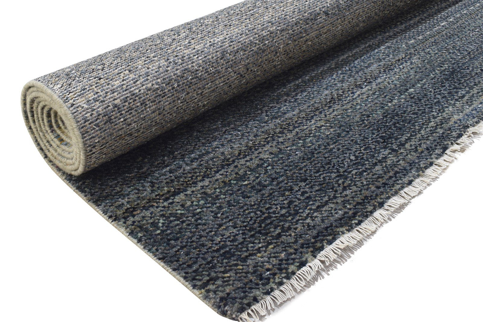 Wool Charcoal Rug 9X12 Modern Hand Knotted Indian Abstract Extra Large Carpet 7864322162837