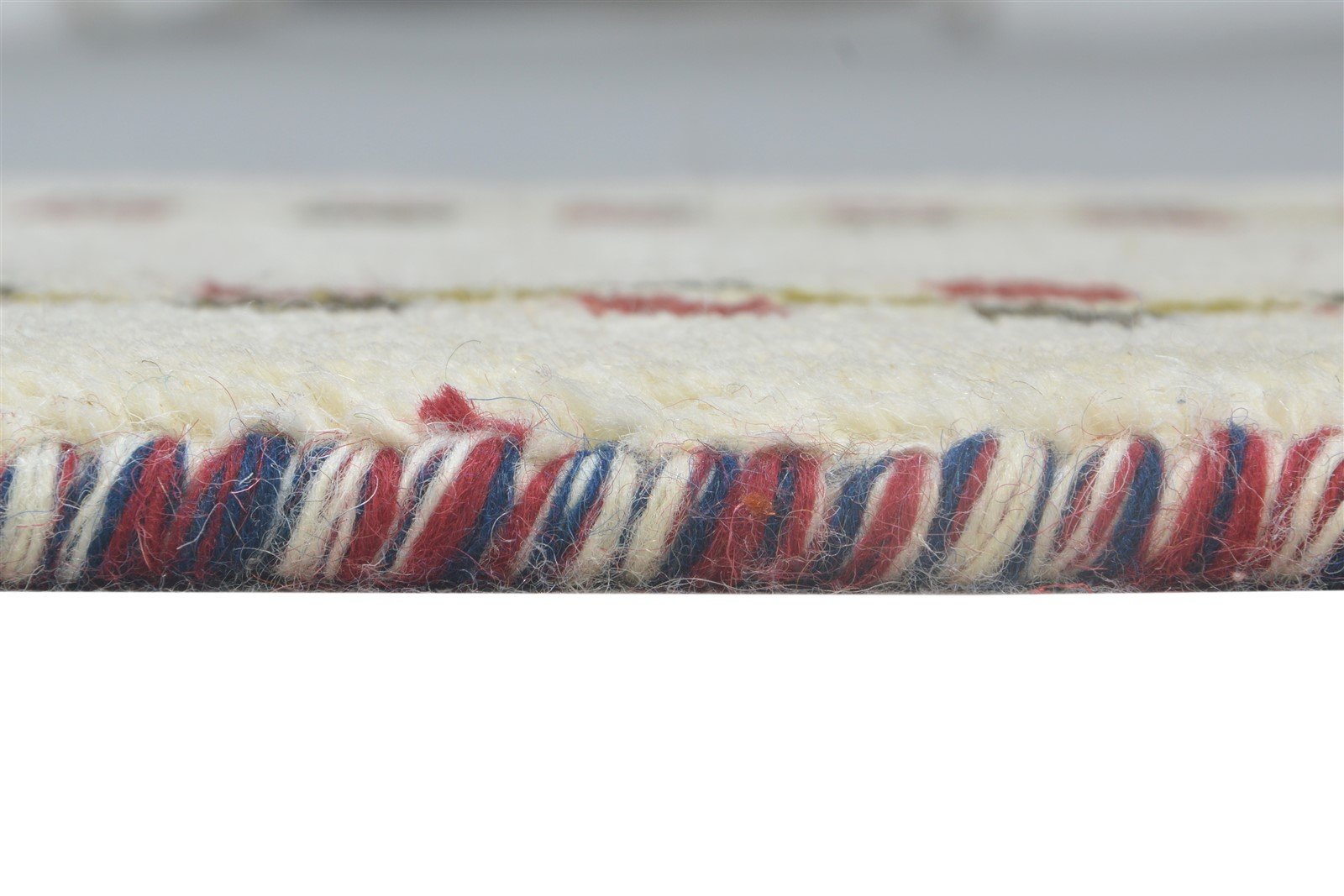 Wool Cream Rug 1' X 2' Modern Hand Knotted Scandinavian Bordered Small Carpet 7865084772501