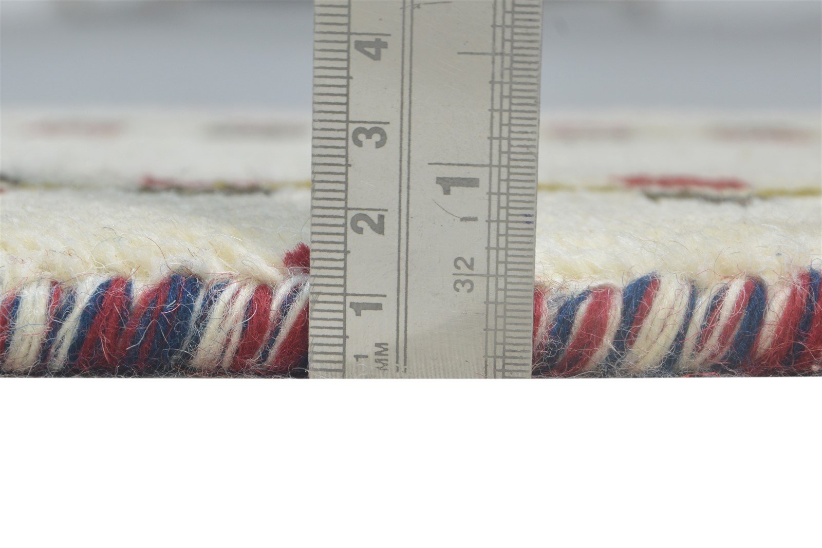 Wool Cream Rug 1' X 2' Modern Hand Knotted Scandinavian Bordered Small Carpet 7865084772501