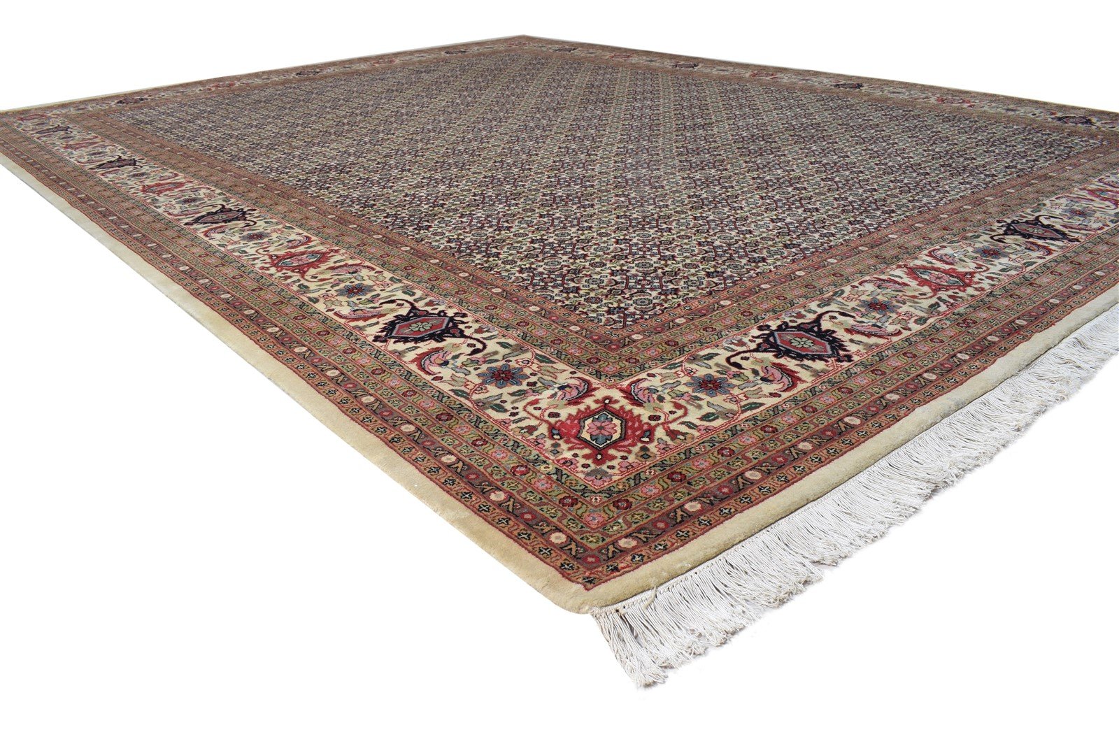 Wool Cream Rug 10' X 13' Persian Hand Knotted Bijar Oriental Extra Large Carpet 7864642306197